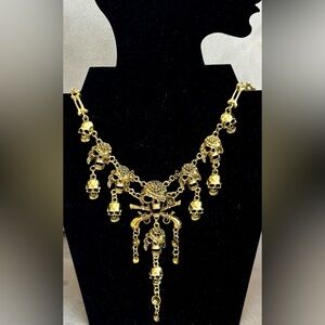 Gold Skull Pirate Necklace